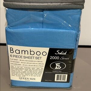 Solid 2000 Series Bamboo Sheet Set in Blue